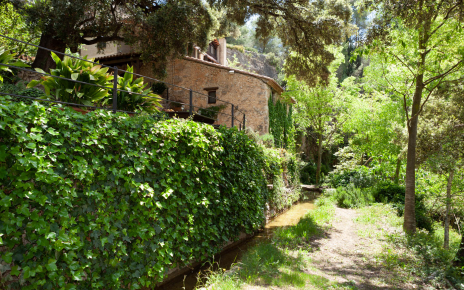 Lower terrace of the house with water channel